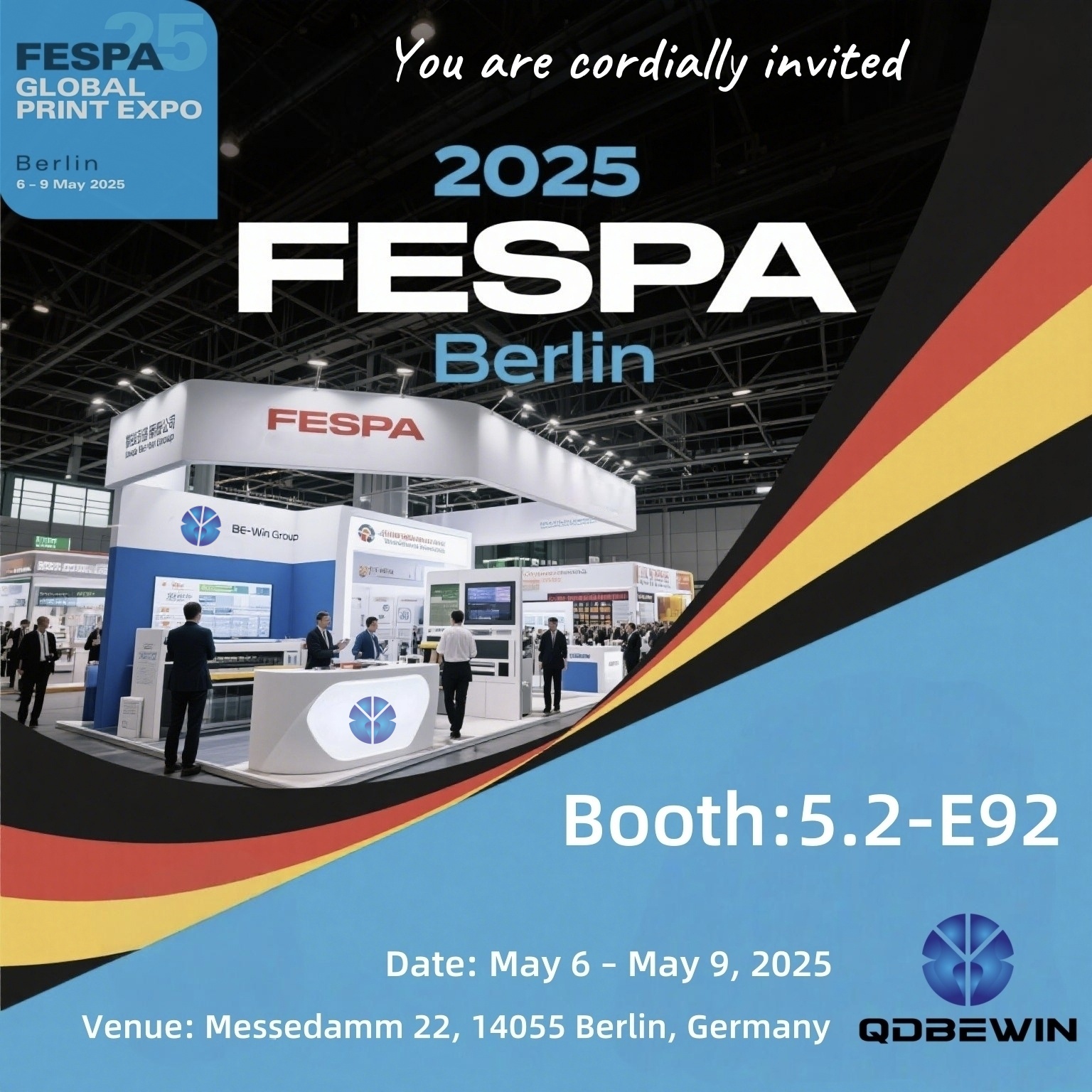 Qingdao be-win untuk dipamerkan di Fespa 2025 Berlin-Booth 5.2-E92